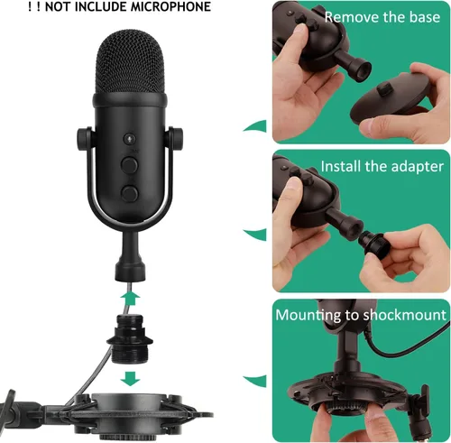 Vista 3 de Brazo de micrófono para Razer Seiren V2 Pro, soporte de micrófono ajustable para micrófono con soporte de choque, filtro pop, parabrisas de espuma