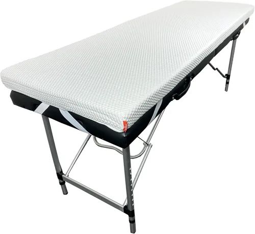 Vista 9 de Cubrecolchón de espuma para cama de pestañas – Almohadilla de espuma viscoelástica para mesa de masaje de 2.5 pulgadas de grosor con correas