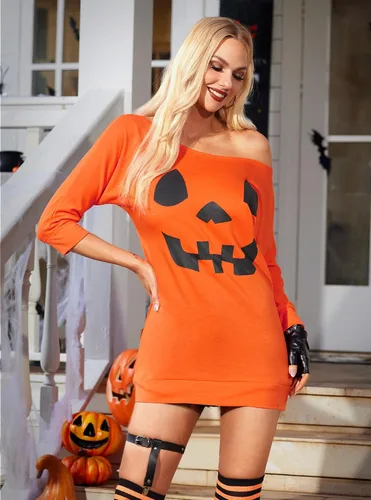 Vista 5 de For G and PL Tops de manga 34 con hombros descubiertos para Halloween para mujer