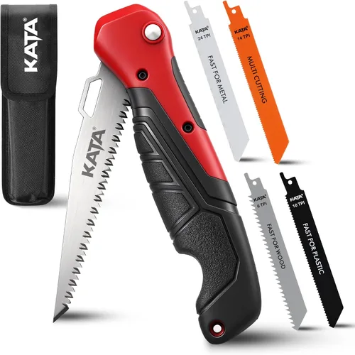 Vista 10 de KATA Sierra de mano plegable para manualidades – Cortador de paneles de yeso compacto 2 en 1, herramienta práctica con hoja de corte múltiple