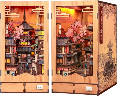 Vista 8 de Kit de rincón de libros Cutefun - Kit de casa de muñecas en miniatura de bricolaje para adultos y adolescentes, kit de construcción de mini casa