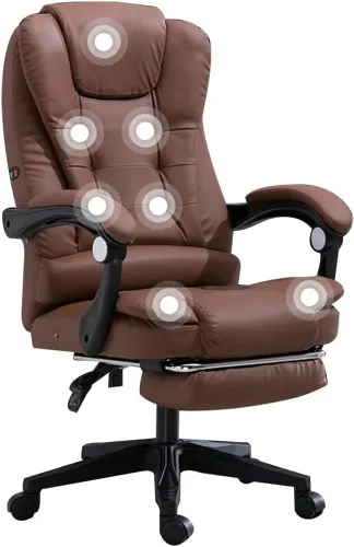 Vista 8 de Leather Desk Gaming Chair with Footrest 7-Point Massage Double seat Cushion Ergonomic High Backrest Office Computer Chairs for Workspace Conference