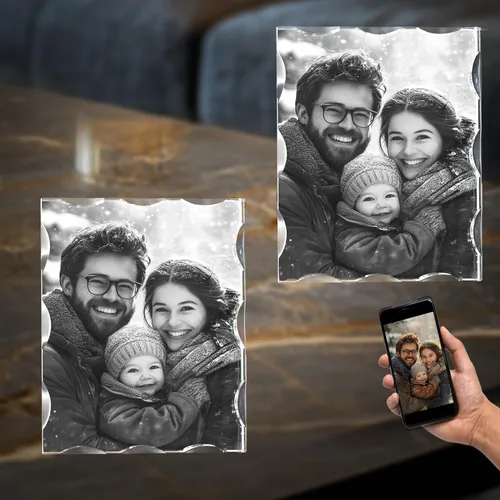 Vista 12 de CAPTUR3D Foto de cristal de alta calidad con base de luz LED, regalos conmemorativos personalizados para mamá, papá, esposa, hombres, seres