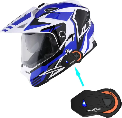 Vista 10 de 1Storm Dual Sport Motocross Off Road Casco de cara completa con visera doble: HF802