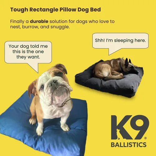 Vista 2 de K9 Ballistics Almohada rectangular resistente para perros medianos, funda extraíble, lavable, duradera y resistente al agua, cama para perro hecha