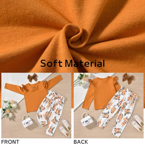 Vista 5 de Aalizzwell Traje de otoño para niñas pequeñas con horquilla
