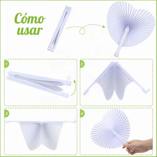 Vista 4 de Yulejo 100 paquetes de abanicos de papel plegables para bodas