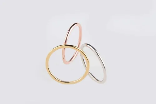 Vista 5 de Banda ultrafina en oro macizo de 9K, 14K y 18K, delicado anillo fino, anillo delgado de 0.043 in, anillo de protección simple, anillo de nudillo