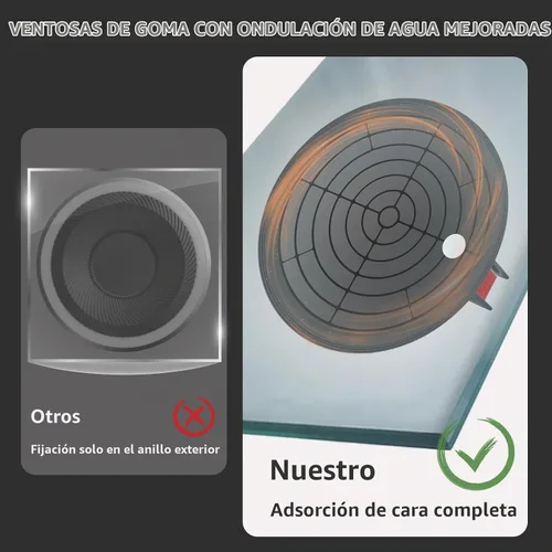 Vista 3 de Paquete de 2 ventosas de vidrio de 8 pulgadas para levantar vidrio grande, carga máxima de 880 libras, ventosas resistentes para vidrio, azulejos