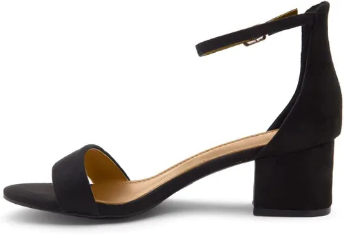 Vista 8 de Herstyle Sandalias de tacón bajo grueso para mujer, con correa en el tobillo, con correa en el tobillo, zapatos de vestir para fiestas, bodas