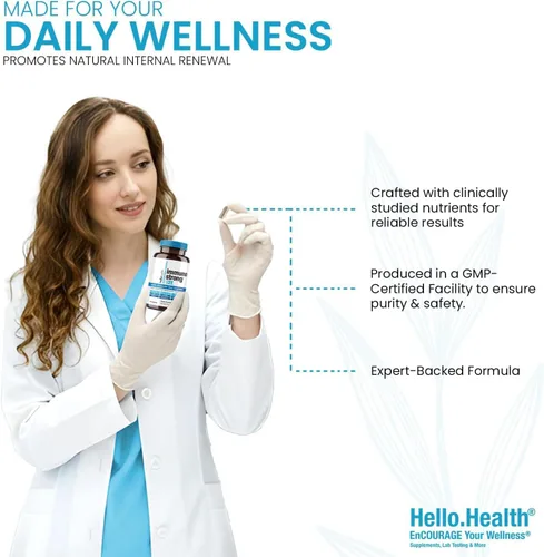 Vista 6 de HELLO HEALTH Immunostrong - Vitaminas de apoyo inmunológico diario 9 en 1 con refuerzo inmunológico, orégano, antioxidante calmante de hoja