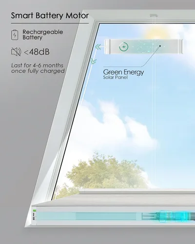 Vista 4 de Yoolax Persianas celulares inteligentes, persianas motorizadas isósceles trapezoidales de panal persianas motorizadas con control remoto compatibles