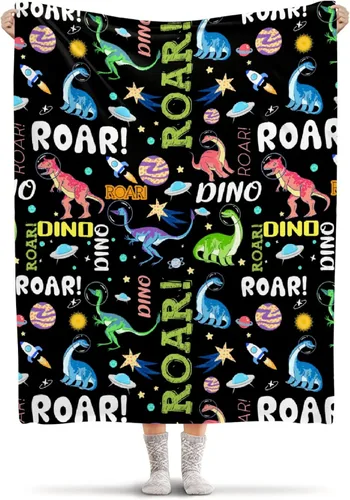 Vista 11 de Manta ligera de franela de dinosaurio de nuggets de pollo, regalos para niñas y mujeres en todas las estaciones, para cama, sofá, 30 x 40 pulgadas