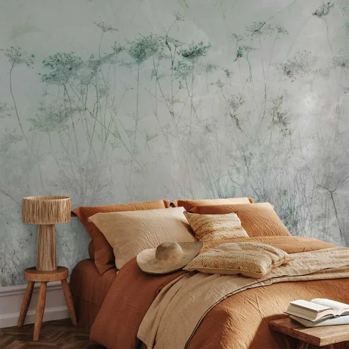 Vista 5 de artgeist Mural de pared Flores abstractas 173 x 124 pulgadas, papel tapiz autoadhesivo removible de gran tamaño para decoración de pared, diseño