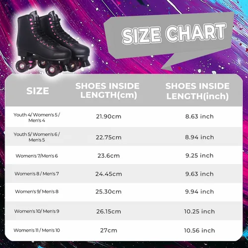 Vista 4 de Nattork Patines de rodillos para mujeres, diversión al aire libre, patines de derby de moda para hombres, niñas, niños, patines para pistas cubiertas