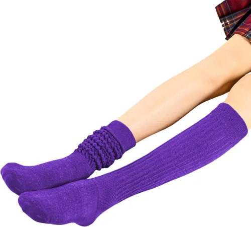 Vista 5 de UTTPLL Calcetines largos de algodón para mujer, calcetines largos de algodón para dormir, hasta la rodilla, para gimnasio, calcetines para botas