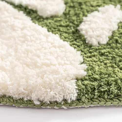 Vista 6 de Alfombra de musgo estéreo 3D para sala de estar, montañas, río, flores, hierba, musgo, alfombra para dormitorio, decoración estética antideslizante