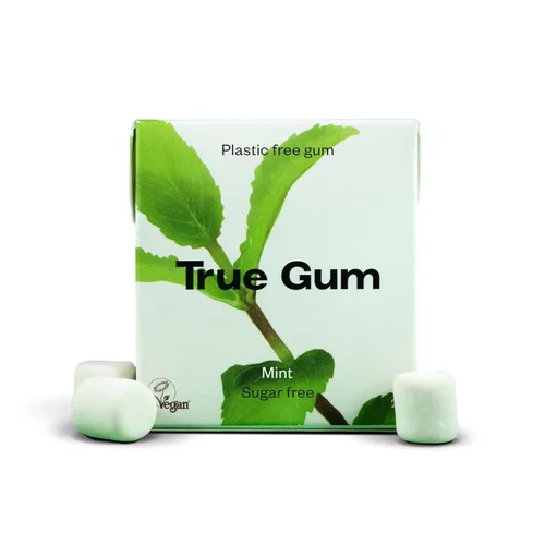 Vista 12 de True Gum Goma de mascar sin plástico, sabor menta, goma de mascar sin azúcar hecha con xilitol, a base de plantas, vegana, biodegradable, sabores