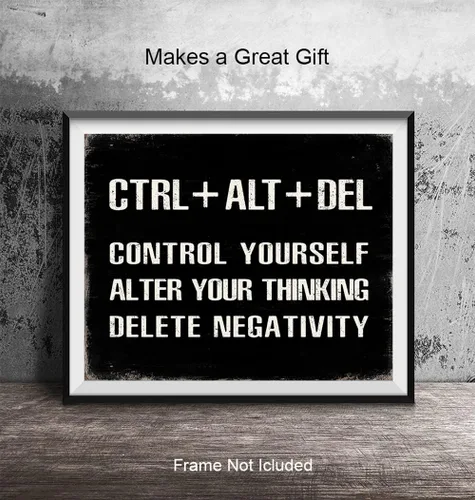 Vista 4 de Arte de pared motivacional inspirador y decoración – Póster de citas positivas para emprendedores de 8 x 10 pulgadas – Oficina en casa – Decoración