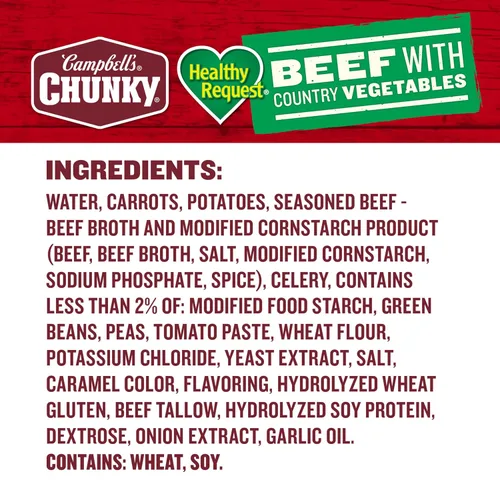 Vista 3 de Campbell's Chunky Healthy Request - Sopa de carne de res con verduras de campo, lata de 16.3 onzas, caja de 8