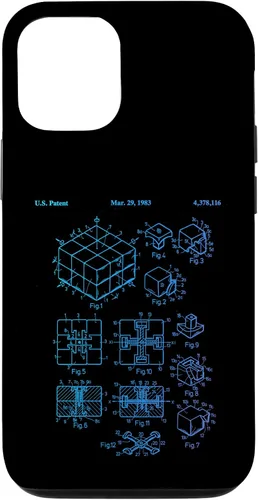 Vista 28 de Carcasa de matemáticas retro para iPhone 16 de cubo de rompecabezas competitivo Rubik Patent Speed Cubing