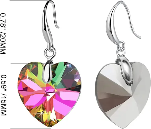 Vista 6 de Aretes de cristal austriaco, chapados en oro de 14 quilates, hipoalergénicos, para orejas sensibles