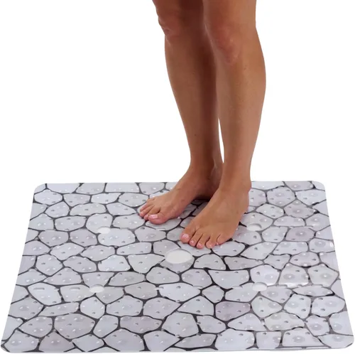 Vista 11 de ENKOSI Alfombrilla grande de 27 x 27 pulgadas cuadrada antideslizante para la ducha Alfombrilla antideslizante para cabina de ducha para personas
