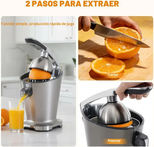Vista 5 de NEWBULIG Exprimidor eléctrico de cítricos, exprimidor automático de naranja con mango de agarre suave, máquinas extractoras de jugo de naranja
