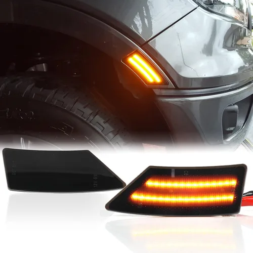 Vista 9 de Luces LED de marcador lateral para Ford Ranger Lariat XL XLT 2019 2020 2021 2022 Ranger lente ahumada marcadores laterales negros lámpara