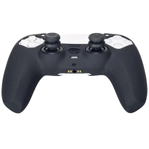 Vista 5 de YoRHa Grip Texture Silicone Cover Skin Case for PS5 Dualsense Controller x 1(Black) with Pro Thumb Grips x 8