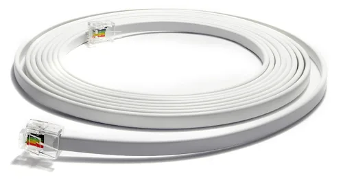 Vista 8 de Cable telefónico RJ11 de 1 pie – Cable de teléfono fijo de 4 cables de grado profesional, 100% cobre, chaqueta de PVC resistente, contactos dorados