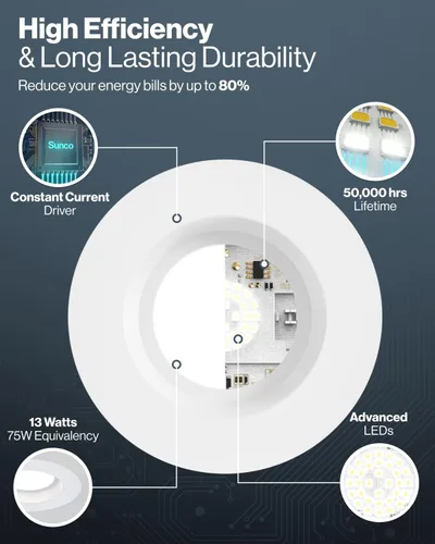 Vista 5 de Downlight - LED Empotrable de 5/6 Pulgadas Recorte Suave 965 LM 13W 16PK Multicolor