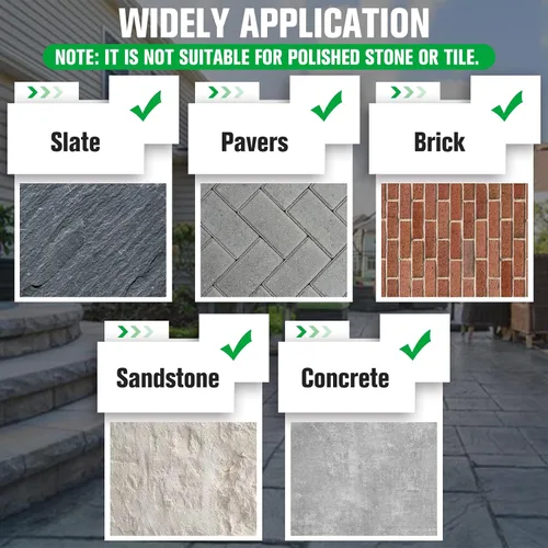 Vista 7 de Sellador de piedra premium, 8 onzas – Aspecto húmedo de brillo máximo para adoquines, entradas de vehículos y patios – Impermeable y resistente a