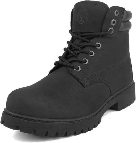 Vista 11 de Jacata Botas de Trabajo para Hombre de Cuero Resistente al Agua Bota de Trabajo de Suela de Goma Construcción Resistente al Aceite Botas Negro