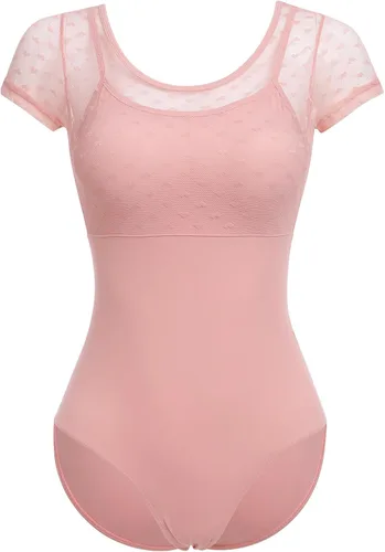 Vista 13 de AFAVOM Leotardos de ballet para mujeres adultas con estampado de flores de mariposa sin espalda, leotardos de gimnasia con brasier y prácticas