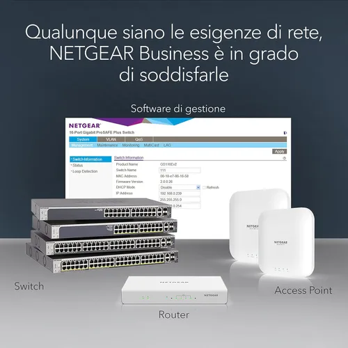 Vista 6 de NETGEAR Switch Pro PoE administrado inteligente Gigabit Ethernet de 10 puertos (GS510TPP) - con 8 x PoE+ @ 190W, 2 x 1G SFP, montaje
