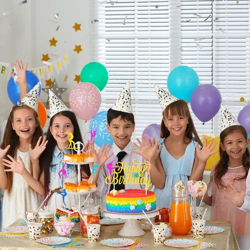 Vista 6 de 43 piezas de decoración de pasteles de gimnasia con purpurina para decoración de pasteles de gimnasia, decoraciones de fiesta de gimnasia, silueta