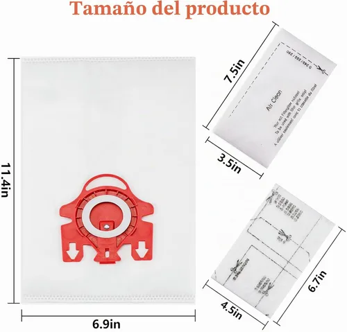 Vista 3 de Bolsas de polvo 3D Airclean de repuesto para aspiradora Miele FJM Compact