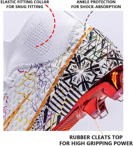 Vista 3 de HESBITEUL Zapatos de fútbol cómodos para hombre, para exteriores, interiores, para niños, para estudiantes de fútbol, zapatos deportivos de alta