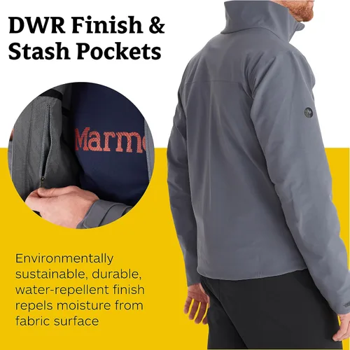 Vista 3 de MARMOT Men's Alsek Jacket - Softshell Jacket, Lightweight & Water-Resistant for Layering on the Trail