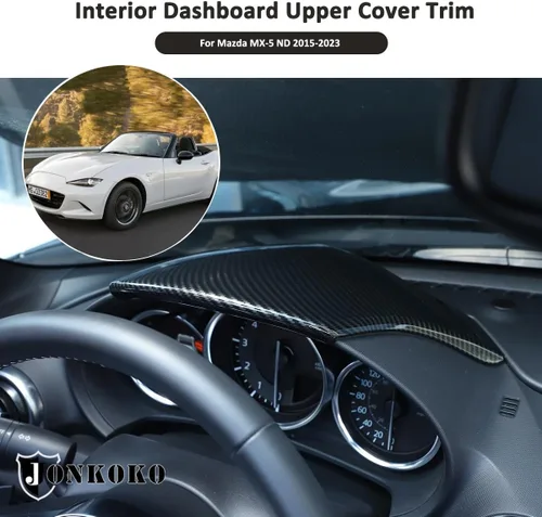 Vista 4 de Cubierta interior de tablero de instrumentos de fibra de carbono ABS para Mazda MX-5 ND 2015-2023 (fibra de carbono)