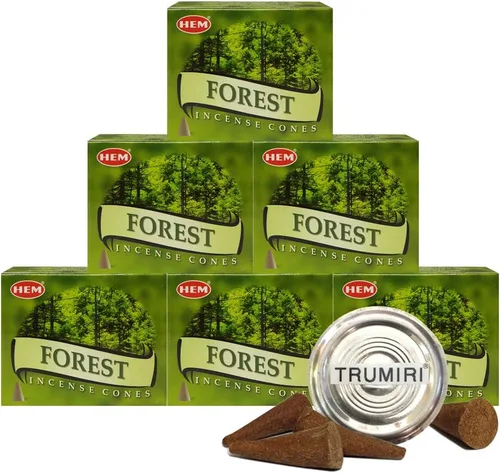 Vista 23 de TRUMIRI Paquete de soporte para cono de incienso con dobladillo de aloe vera - Paquete de 6 (aproximadamente 60 conos)