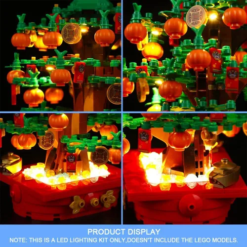 Vista 2 de VONADO Kit de luces LED compatible con set de árbol del dinero Lego 40648 (sin modelo), kit de iluminación para construcción compatible con Lego