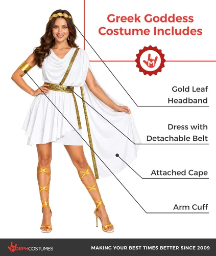 Vista 2 de Morph, Disfraz de Toga para mujer, disfraz griego, disfraces de Halloween