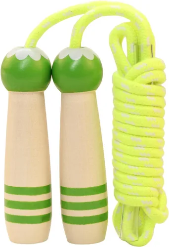 Vista 13 de Cuerda de Saltar para Niños, Cuerda de Saltar Ajustable de 7 Pies de Algodón con Mango de Madera para Niños y Niñas, Ejercicio al Aire Libre