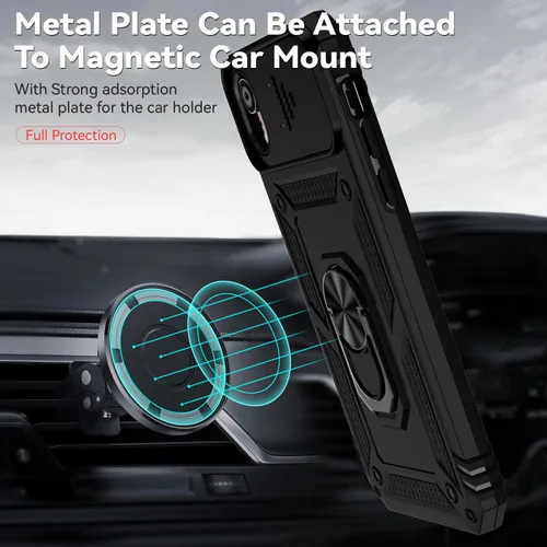 Vista 3 de Funda para iPhone XR con cubierta para lente de cámara, protector de pantalla HD, doble capa [protección contra caídas de grado militar de 15 pies]
