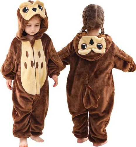 Vista 27 de Disfraz infantil de Halloween para cosplay, traje de animal con capucha para niños Mono