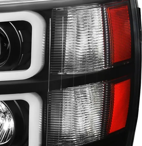 Vista 5 de SPEC-D TUNING Faros delanteros de proyector de tubo LED negro compatibles con Chevy Silverado 1500 2007-2013, Chevy Silverado 2500HD / 3500HD