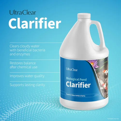 Vista 2 de Clarificador (1 galón) – Limpiador natural de estanques con bacterias beneficiosas – Mejora la claridad del agua y reduce la nubosidad para el agua