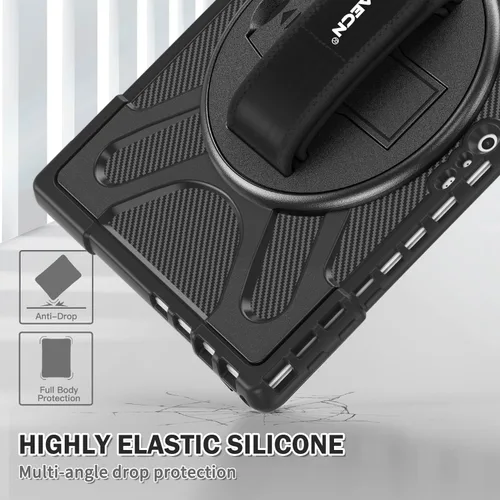 Vista 5 de BRAECNstock Funda protectora resistente a prueba de golpes para Microsoft Surface Pro 7+ Plus, 7, 6, 5, 4 pulgadas, con correa de mano y soporte